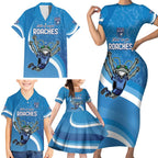 Custom NSW Cockroaches Blues Family Matching Short Sleeve Bodycon Dress and Hawaiian Shirt New South Wales Origin No2