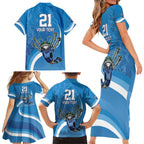 Custom NSW Cockroaches Blues Family Matching Short Sleeve Bodycon Dress and Hawaiian Shirt New South Wales Origin No2