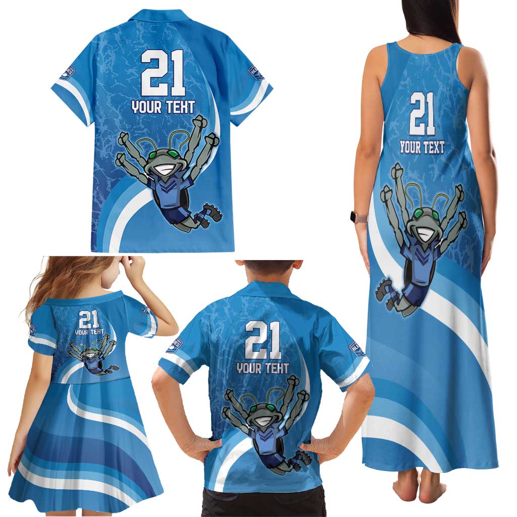 Custom NSW Cockroaches Blues Family Matching Tank Maxi Dress and Hawaiian Shirt New South Wales Origin No2