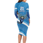 Custom NSW Cockroaches Blues Long Sleeve Bodycon Dress New South Wales Origin No2