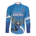 Custom NSW Cockroaches Blues Long Sleeve Button Shirt New South Wales Origin No2