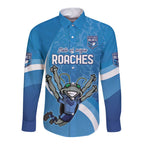 Custom NSW Cockroaches Blues Long Sleeve Button Shirt New South Wales Origin No2