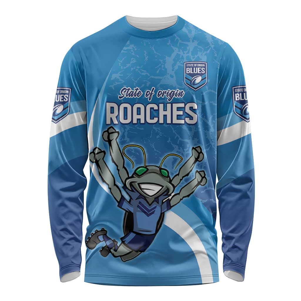 Custom NSW Cockroaches Blues Long Sleeve Shirt New South Wales Origin No2