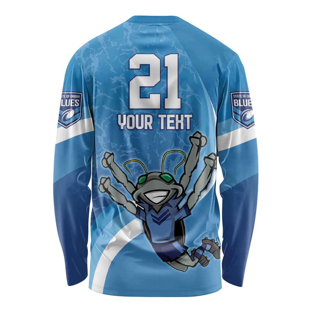 Custom NSW Cockroaches Blues Long Sleeve Shirt New South Wales Origin No2