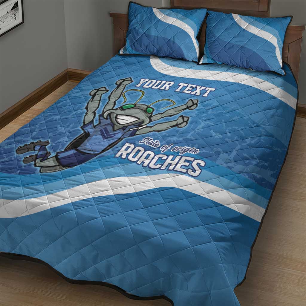 Custom NSW Cockroaches Blues Quilt Bed Set New South Wales Origin No2