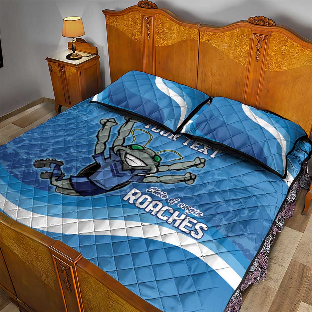 Custom NSW Cockroaches Blues Quilt Bed Set New South Wales Origin No2