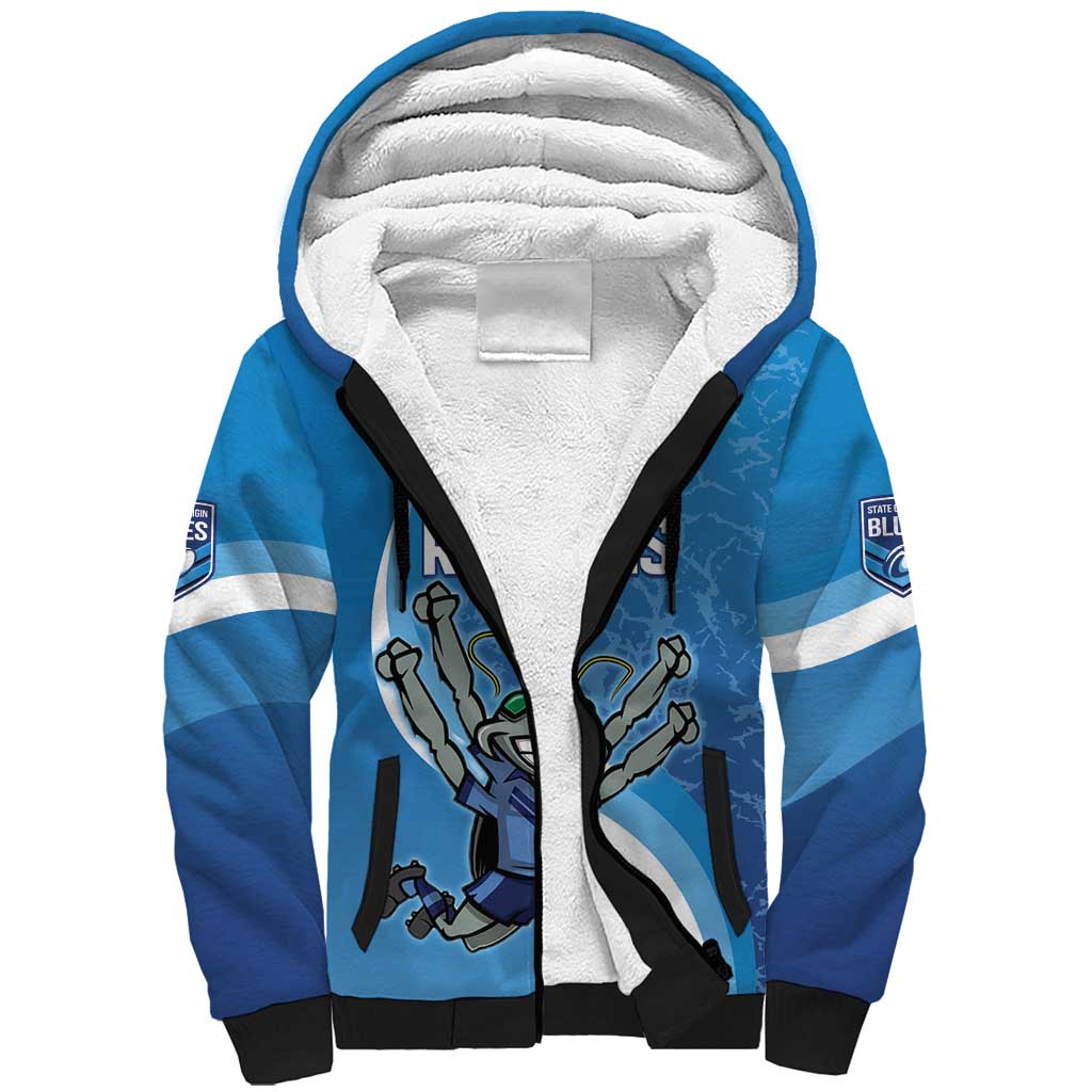 Custom NSW Cockroaches Blues Sherpa Hoodie New South Wales Origin No2