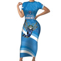 Custom NSW Cockroaches Blues Short Sleeve Bodycon Dress New South Wales Origin No2