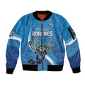 Custom NSW Cockroaches Blues Sleeve Zip Bomber Jacket New South Wales Origin No2