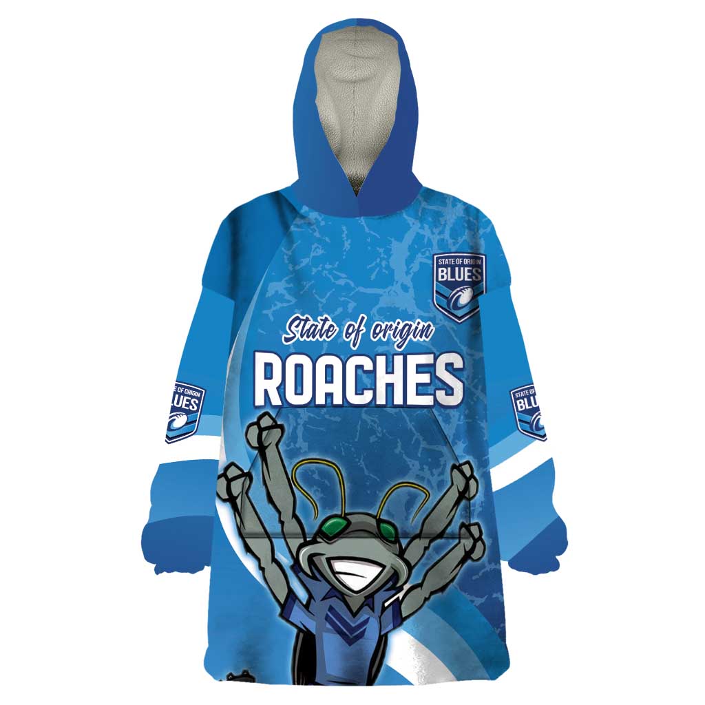 Custom NSW Cockroaches Blues Wearable Blanket Hoodie New South Wales Origin No2