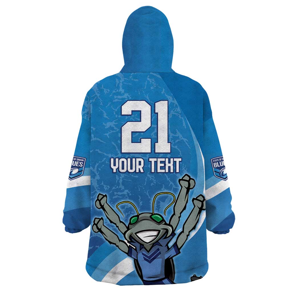Custom NSW Cockroaches Blues Wearable Blanket Hoodie New South Wales Origin No2