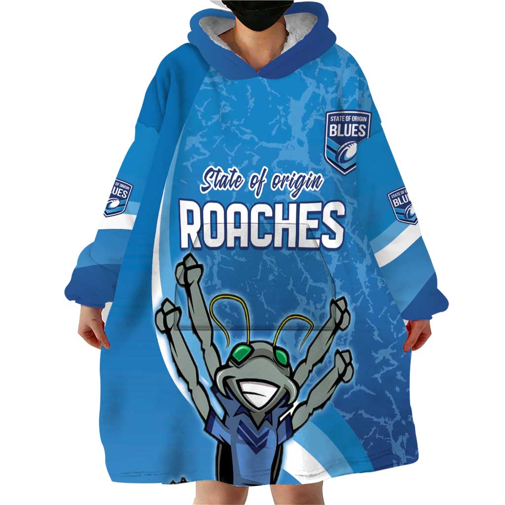 Custom NSW Cockroaches Blues Wearable Blanket Hoodie New South Wales Origin No2