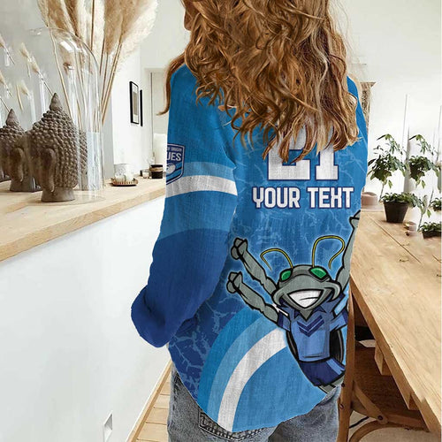 Custom NSW Cockroaches Blues Women Casual Shirt New South Wales Origin No2