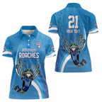 Custom NSW Cockroaches Blues Women Polo Shirt New South Wales Origin No2