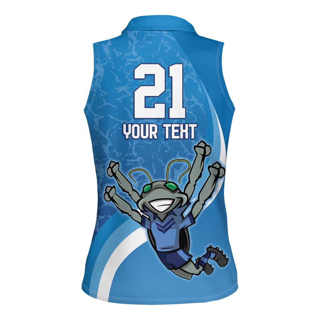 Custom NSW Cockroaches Blues Women Sleeveless Polo Shirt New South Wales Origin No2