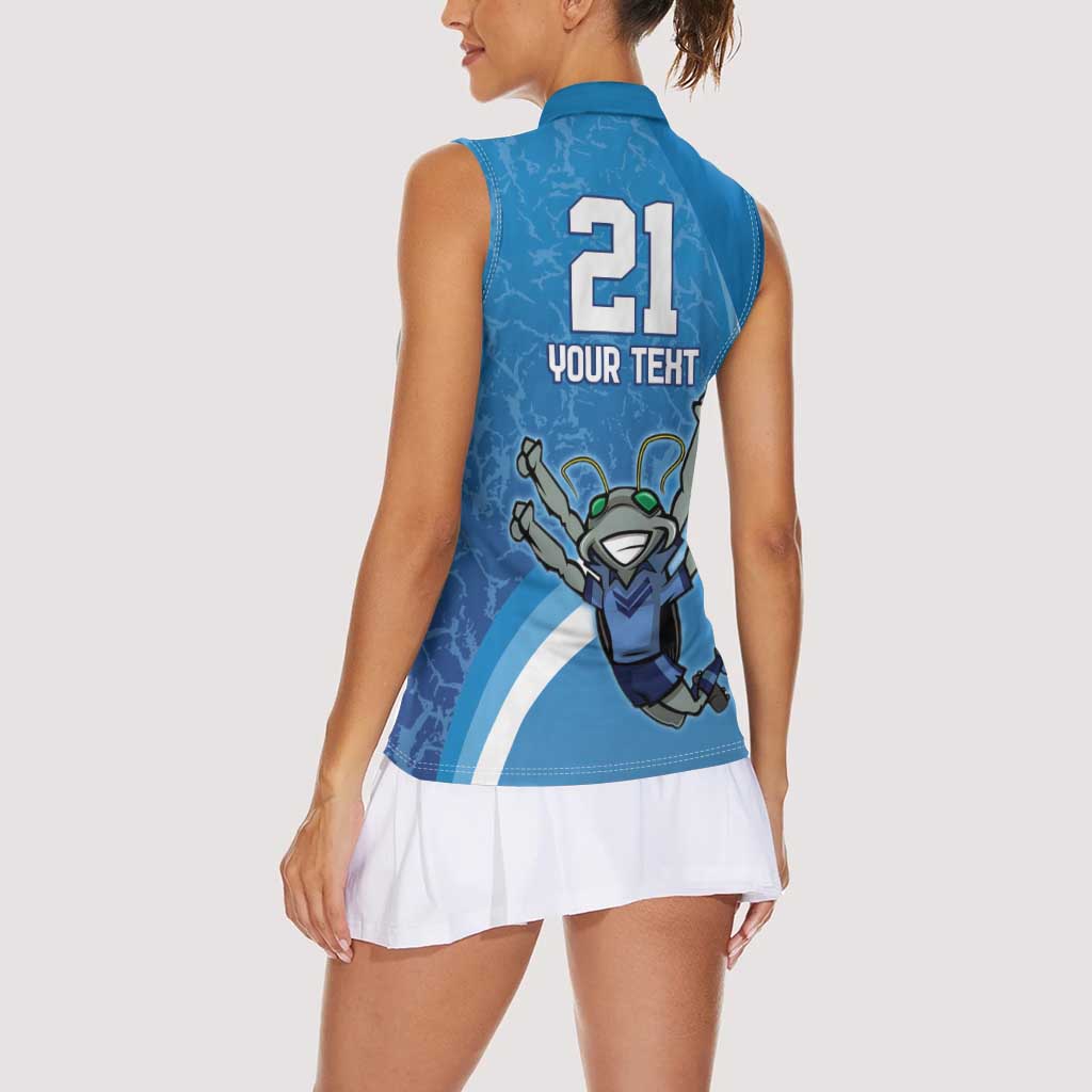 Custom NSW Cockroaches Blues Women Sleeveless Polo Shirt New South Wales Origin No2