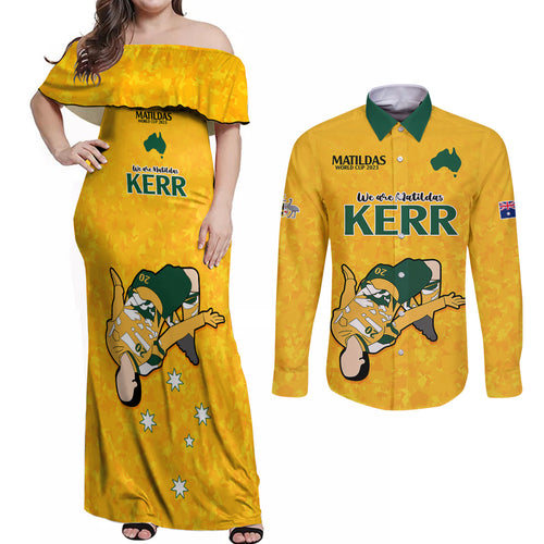 sam-kerr-matildas-couples-matching-off-shoulder-maxi-dress-and-long-sleeve-button-shirts-australia-soccer-go-world-cup-2023