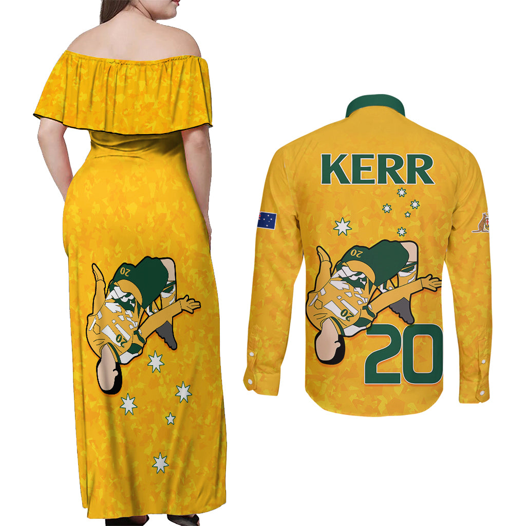 sam-kerr-matildas-couples-matching-off-shoulder-maxi-dress-and-long-sleeve-button-shirts-australia-soccer-go-world-cup-2023