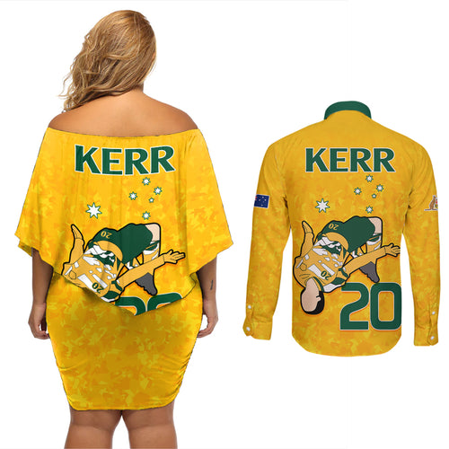 sam-kerr-matildas-couples-matching-off-shoulder-short-dress-and-long-sleeve-button-shirts-australia-soccer-go-world-cup-2023