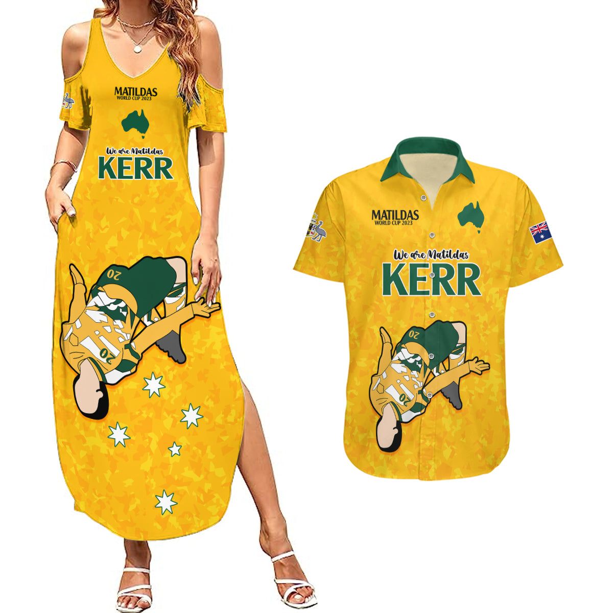 sam-kerr-matildas-couples-matching-summer-maxi-dress-and-hawaiian-shirt-australia-soccer-go-world-cup-2023