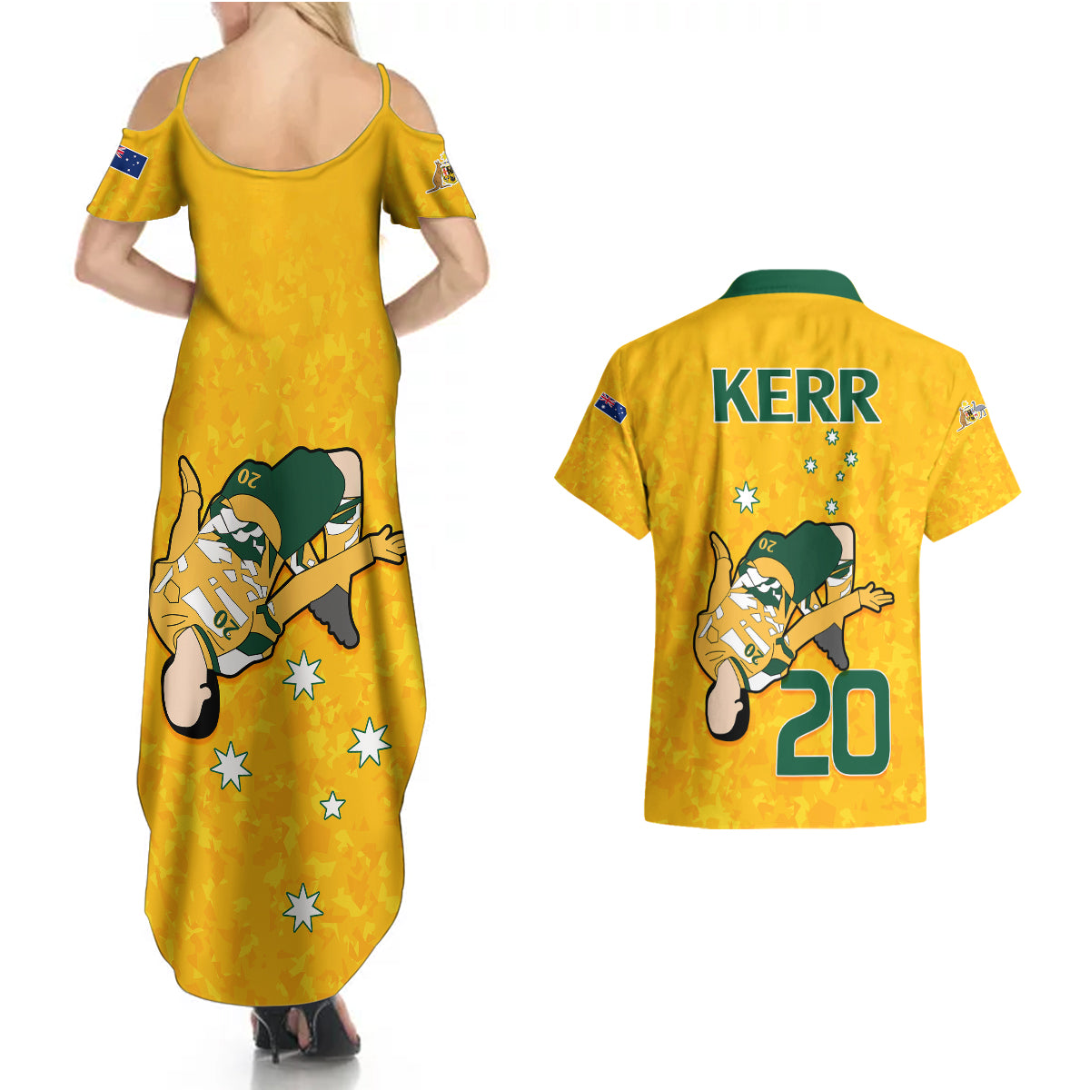 sam-kerr-matildas-couples-matching-summer-maxi-dress-and-hawaiian-shirt-australia-soccer-go-world-cup-2023