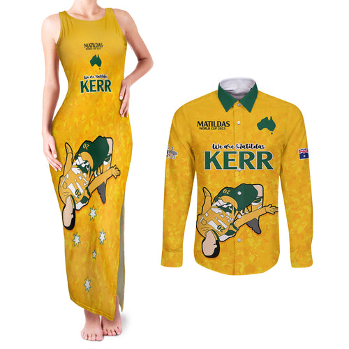 sam-kerr-matildas-couples-matching-tank-maxi-dress-and-long-sleeve-button-shirts-australia-soccer-go-world-cup-2023