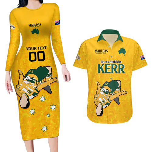 custom-sam-kerr-matildas-couples-matching-long-sleeve-bodycon-dress-and-hawaiian-shirt-australia-soccer-go-world-cup-2023