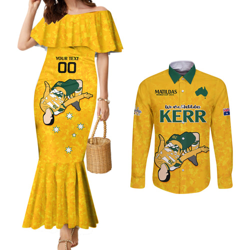 custom-sam-kerr-matildas-couples-matching-mermaid-dress-and-long-sleeve-button-shirts-australia-soccer-go-world-cup-2023