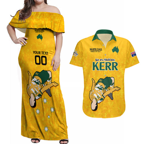 custom-sam-kerr-matildas-couples-matching-off-shoulder-maxi-dress-and-hawaiian-shirt-australia-soccer-go-world-cup-2023