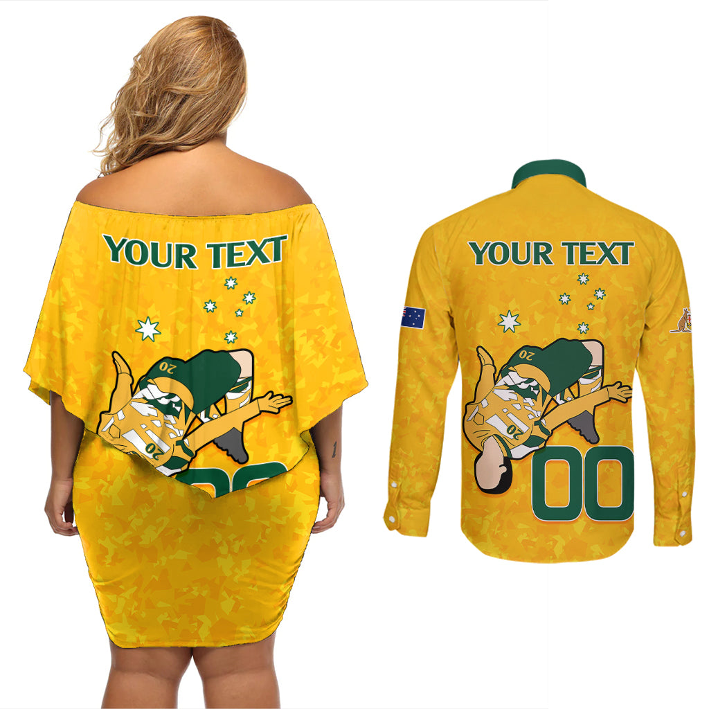 custom-sam-kerr-matildas-couples-matching-off-shoulder-short-dress-and-long-sleeve-button-shirts-australia-soccer-go-world-cup-2023