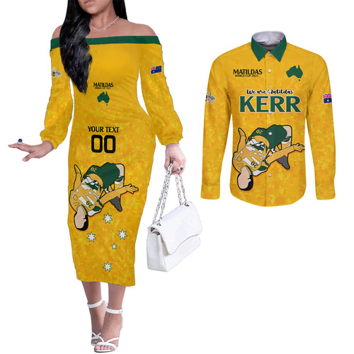 custom-sam-kerr-matildas-couples-matching-off-the-shoulder-long-sleeve-dress-and-long-sleeve-button-shirts-australia-soccer-go-world-cup-2023