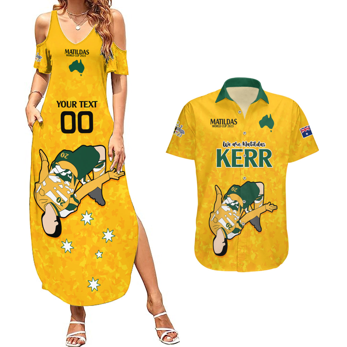 custom-sam-kerr-matildas-couples-matching-summer-maxi-dress-and-hawaiian-shirt-australia-soccer-go-world-cup-2023