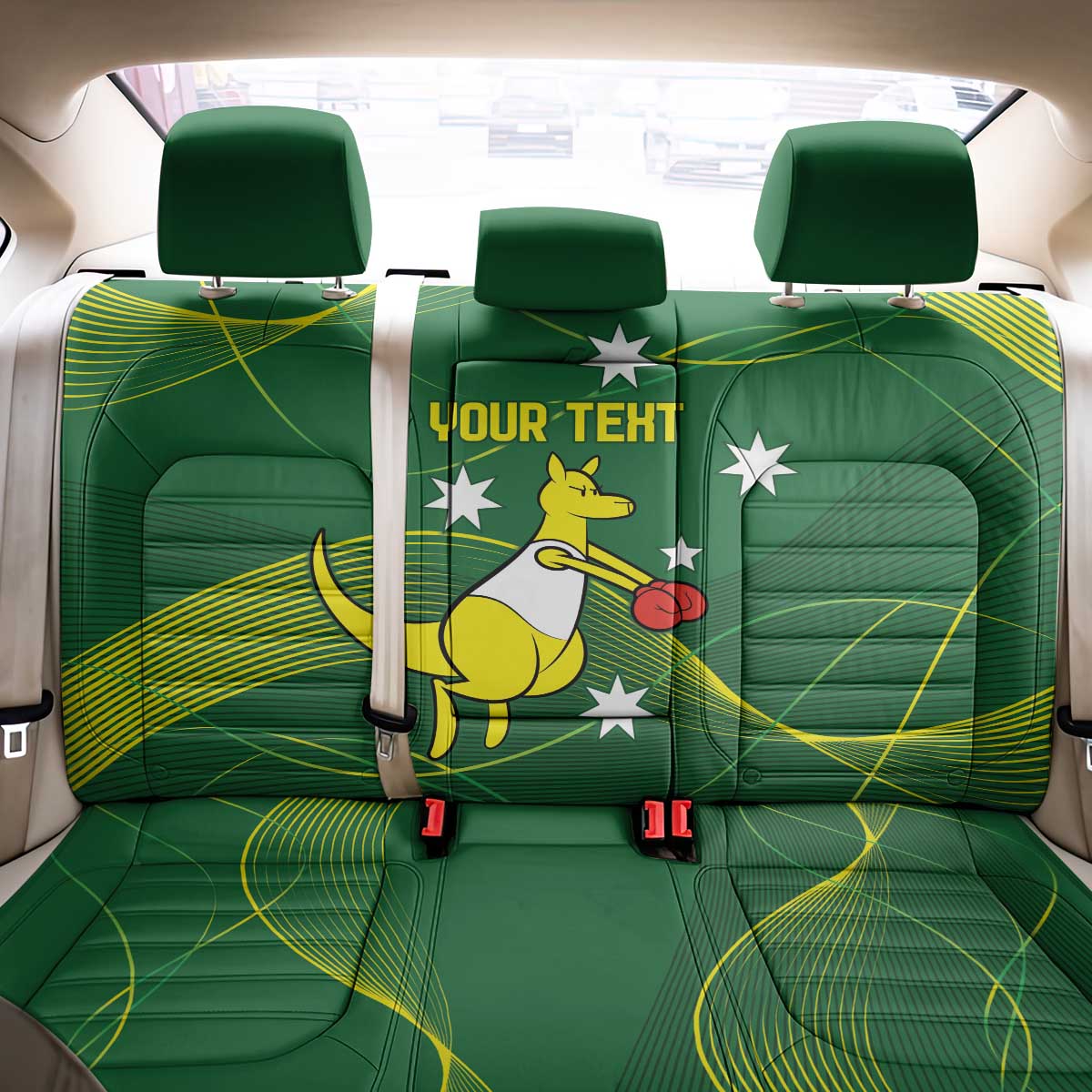 Personalised Australia Go Paris 2024 Back Car Seat Cover National Color Ver1
