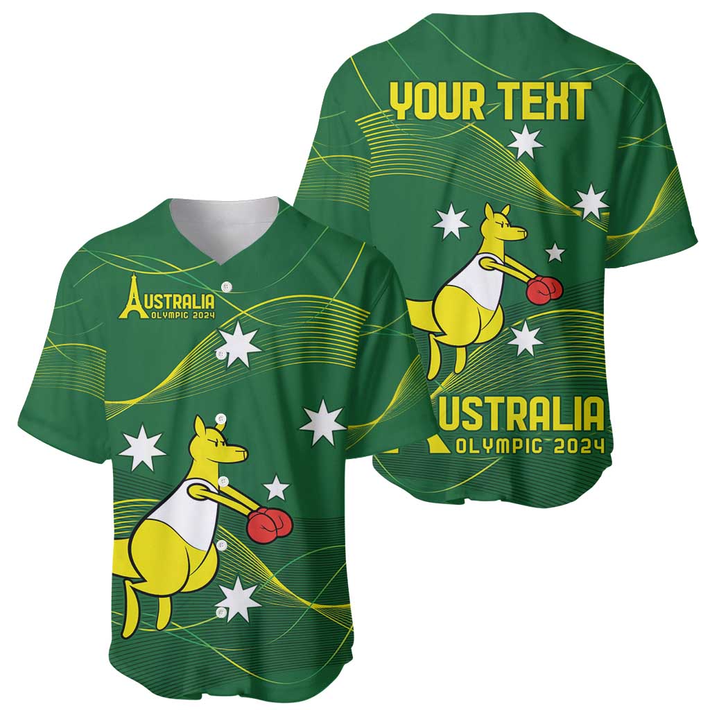 Personalised Australia Go Paris 2024 Baseball Jersey National Color Ver1