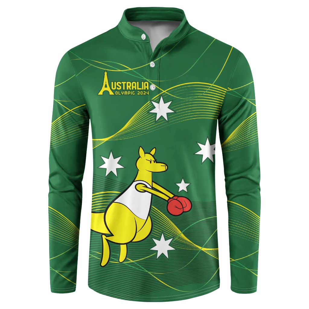 Personalised Australia Go Paris 2024 Button Sweatshirt National Color Ver1