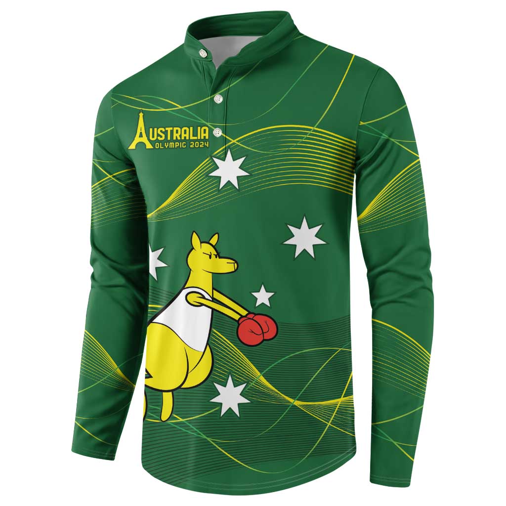 Personalised Australia Go Paris 2024 Button Sweatshirt National Color Ver1