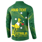 Personalised Australia Go Paris 2024 Button Sweatshirt National Color Ver1