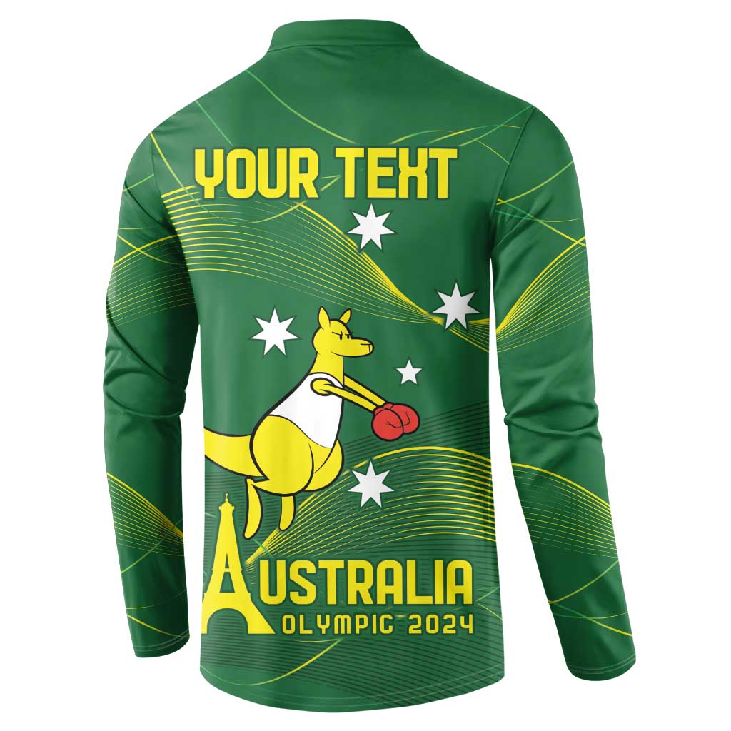 Personalised Australia Go Paris 2024 Button Sweatshirt National Color Ver1