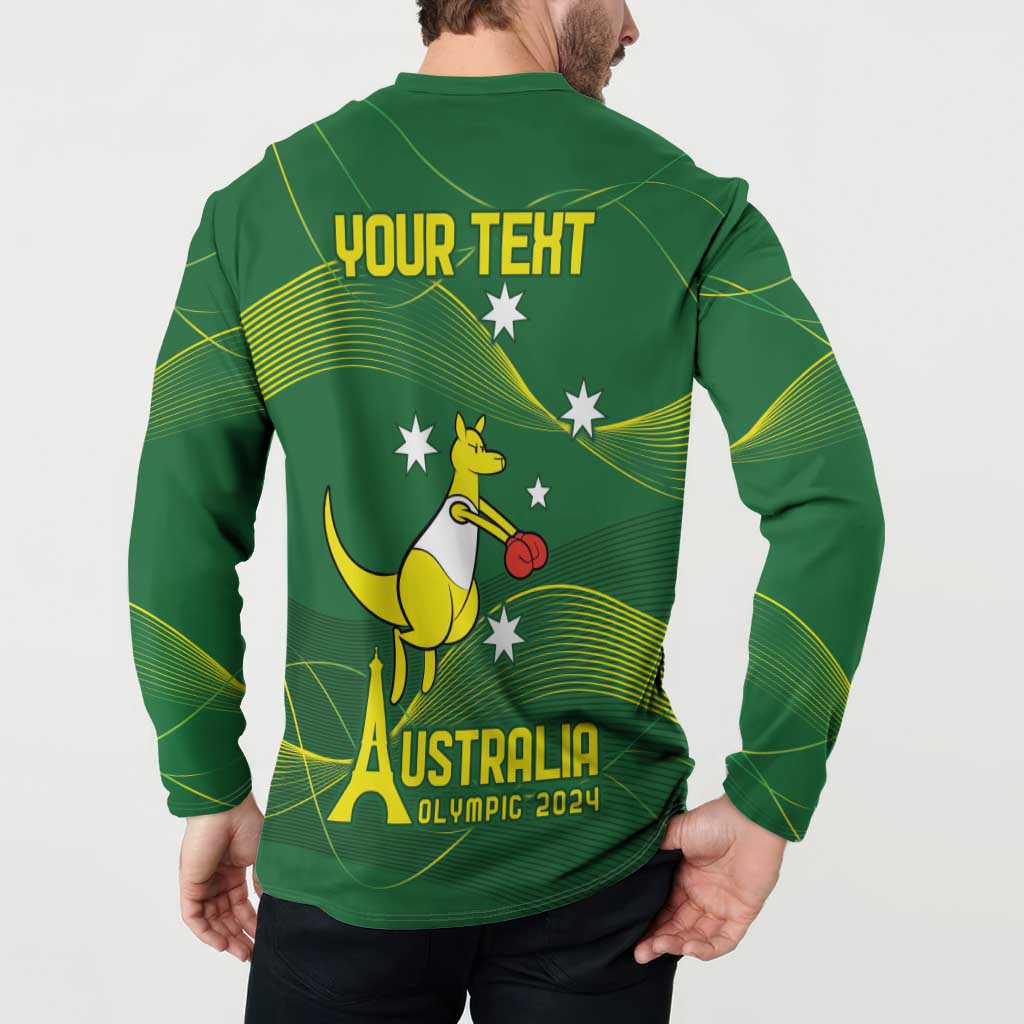 Personalised Australia Go Paris 2024 Button Sweatshirt National Color Ver1