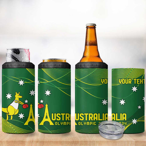 Personalised Australia Go Paris 2024 4 in 1 Can Cooler Tumbler National Color Ver1