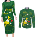 Personalised Australia Go Paris 2024 Couples Matching Long Sleeve Bodycon Dress and Long Sleeve Button Shirt National Color Ver1