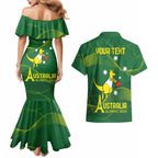 Personalised Australia Go Paris 2024 Couples Matching Mermaid Dress and Hawaiian Shirt National Color Ver1
