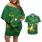 Personalised Australia Go Paris 2024 Couples Matching Off Shoulder Short Dress and Hawaiian Shirt National Color Ver1