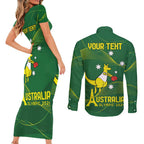 Personalised Australia Go Paris 2024 Couples Matching Short Sleeve Bodycon Dress and Long Sleeve Button Shirt National Color Ver1