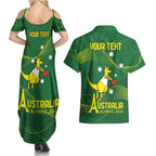 Personalised Australia Go Paris 2024 Couples Matching Summer Maxi Dress and Hawaiian Shirt National Color Ver1