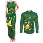 Personalised Australia Go Paris 2024 Couples Matching Tank Maxi Dress and Long Sleeve Button Shirt National Color Ver1