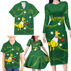 Personalised Australia Go Paris 2024 Family Matching Long Sleeve Bodycon Dress and Hawaiian Shirt National Color Ver1