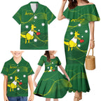 Personalised Australia Go Paris 2024 Family Matching Mermaid Dress and Hawaiian Shirt National Color Ver1