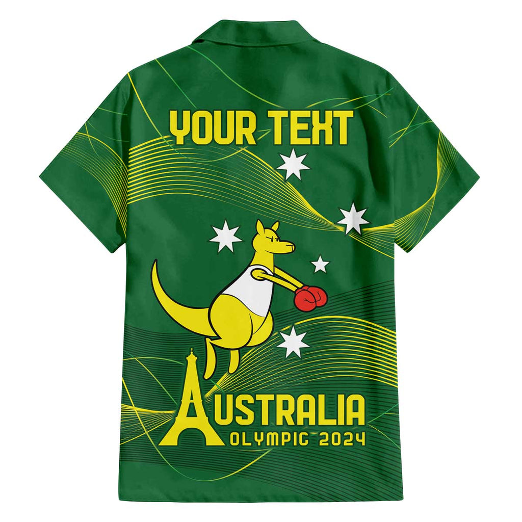 Personalised Australia Go Paris 2024 Family Matching Off The Shoulder Long Sleeve Dress and Hawaiian Shirt National Color Ver1