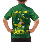 Personalised Australia Go Paris 2024 Family Matching Off Shoulder Short Dress and Hawaiian Shirt National Color Ver1